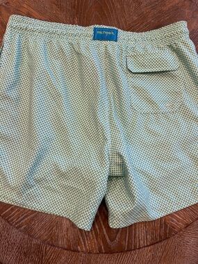 Michaels Mint and White Geometric Men’s Swim Trunks